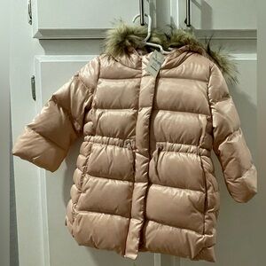 Gap Little Girl’s Puffy Coat with Faux Fur Hood, 2 years.